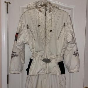 Bogner White Ski Suit Two Piece Size 8 Long